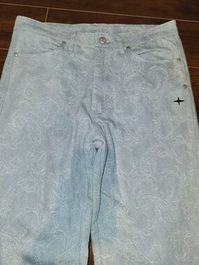 Project X Paris (PXP) Rare Embroidery Y2K Floral Jeans - Light Blue Wash NWOT